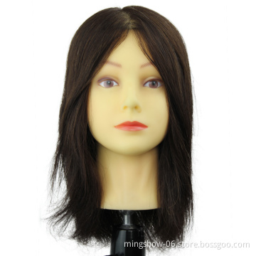 Mannequin Head Salon Real Hair Natural Black Hair Training Hair Dressing Practice Cosmetology In Mannequins Model Dummy Head